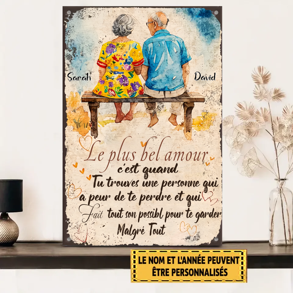 Le Plus Bel Amour Personnalisé Enseigne En Métal