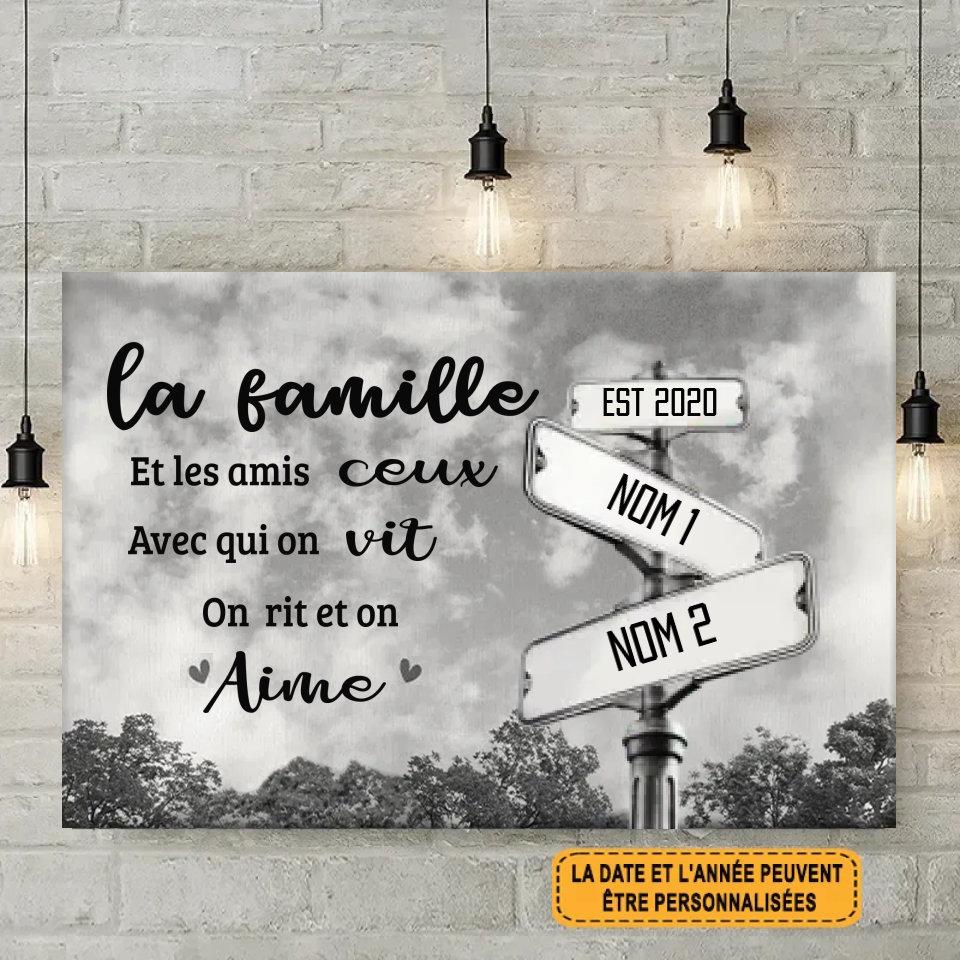 La Famille Et Les Amis Enseigne En Métal