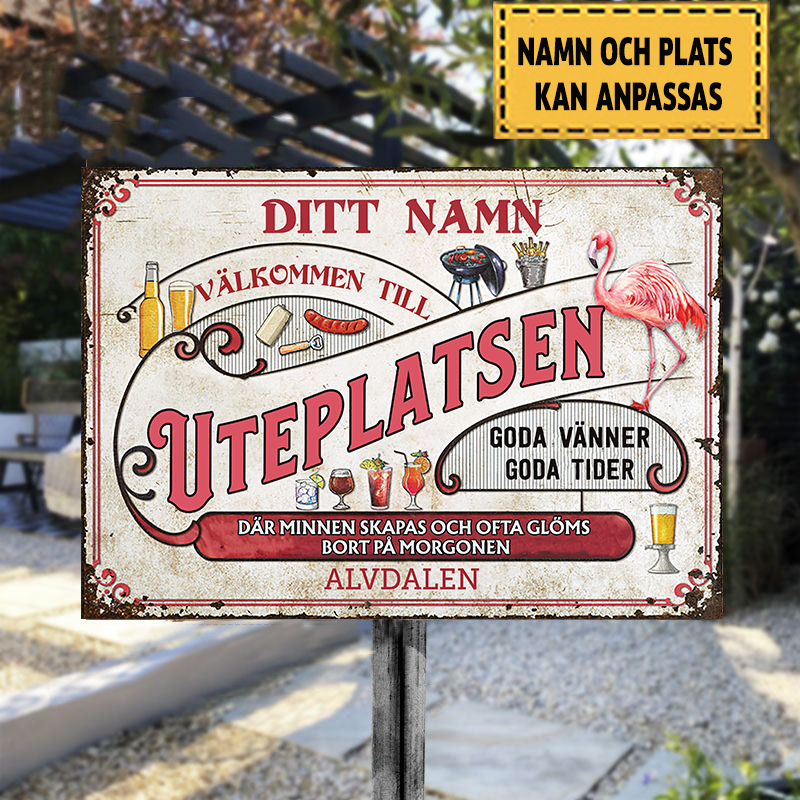 Där Minnen Skapas Och Ofta Glöms Bort På Morgonen Klassisk metallskylt