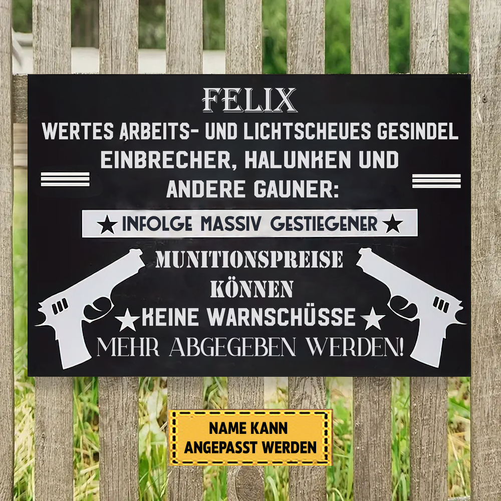 Wertes Arbeits- Und Lichtscheues Gesindel 2 Klassisches Metallschild