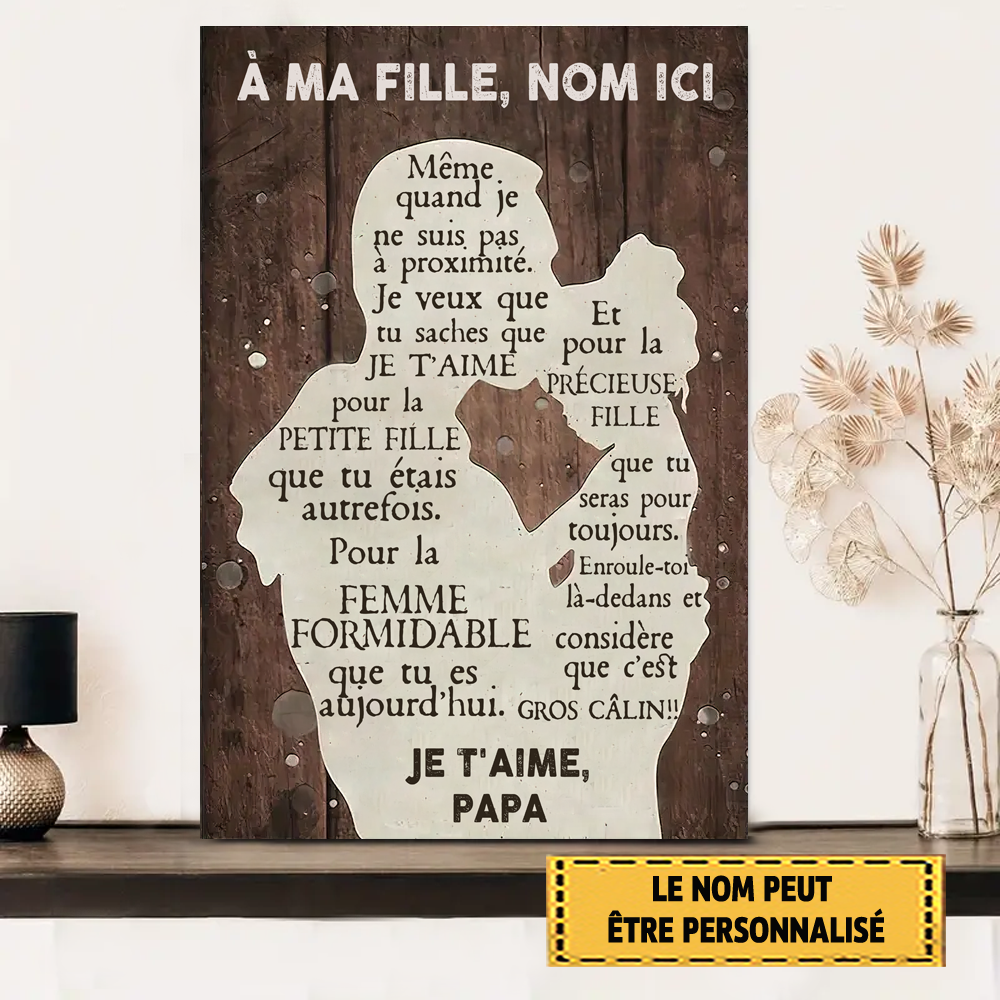 À Ma Fille, Même Quand Je Ne Suis Pas Près De Toi 5 Enseigne En Métal