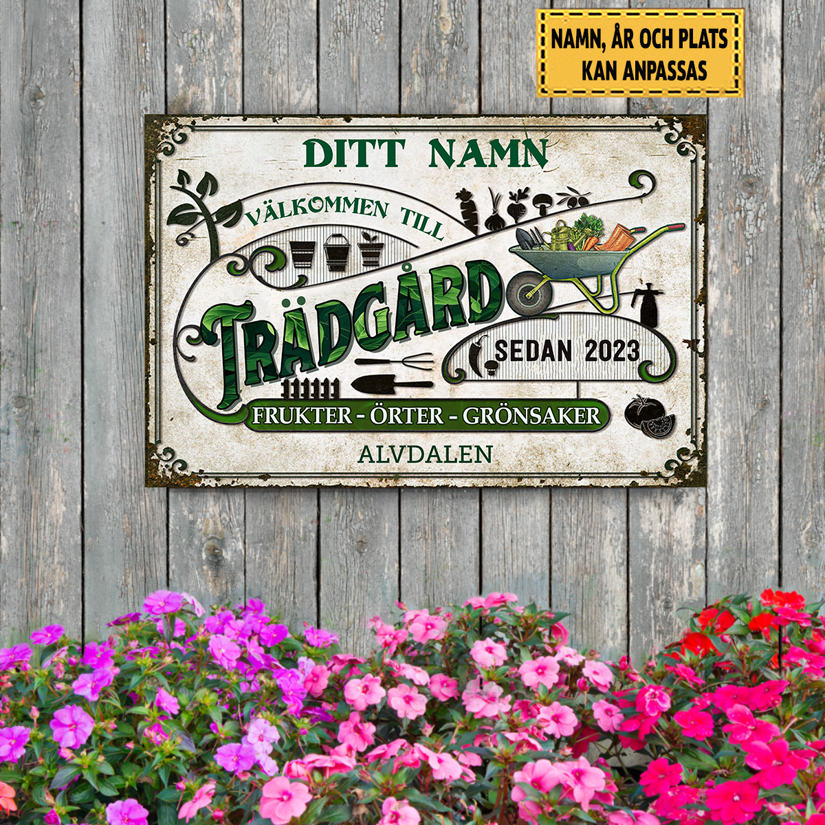 Frukter - Örter - Grönsaker Trädgård Klassisk metallskylt
