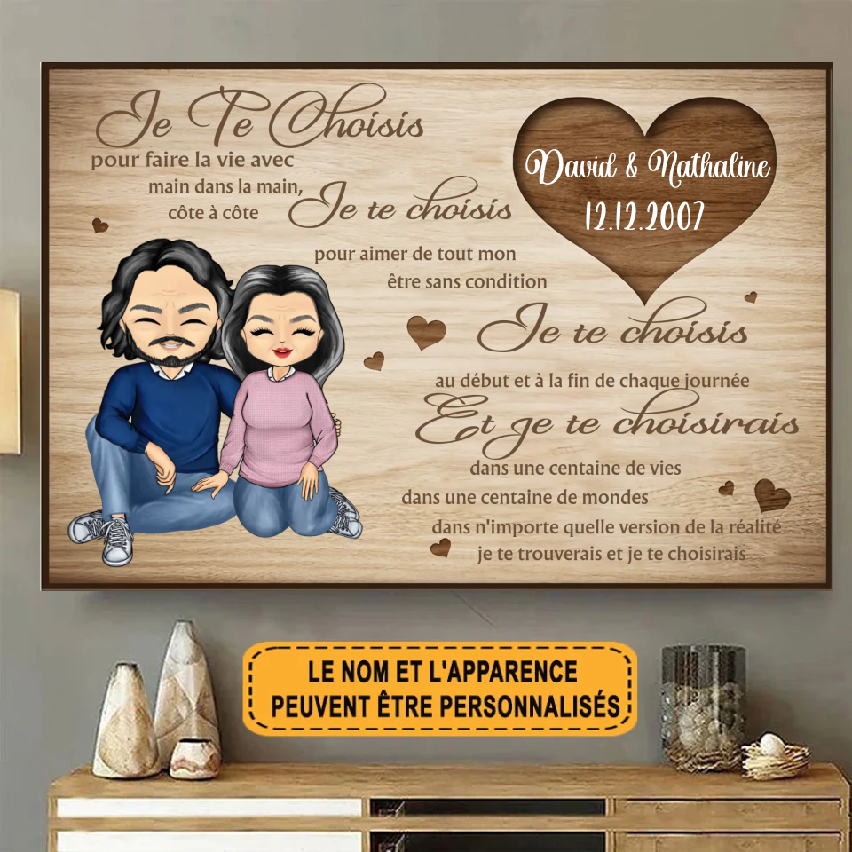 Je Te Choisis D'aimer De Tout Mon Être Sans Condition 2 - Personnalisé Enseigne En Métal