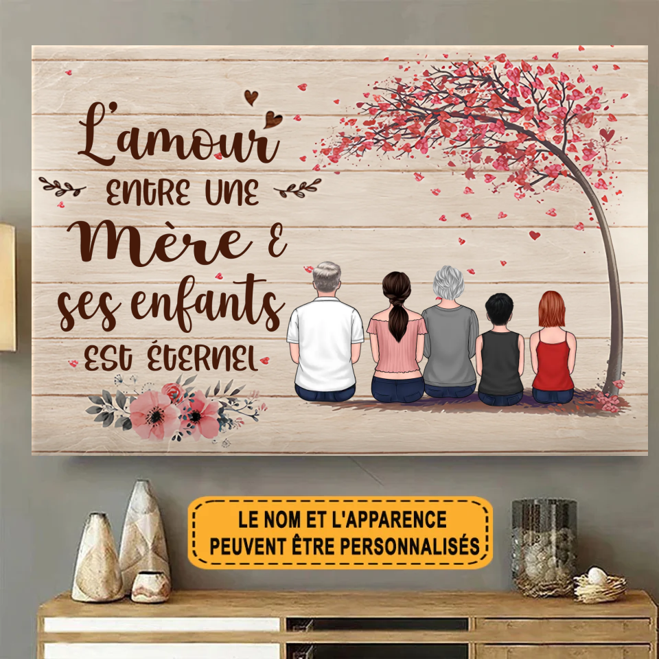 L'amour Entre Une Mère Ses Enfants Est Eternel Personnalisé Enseigne En Métal
