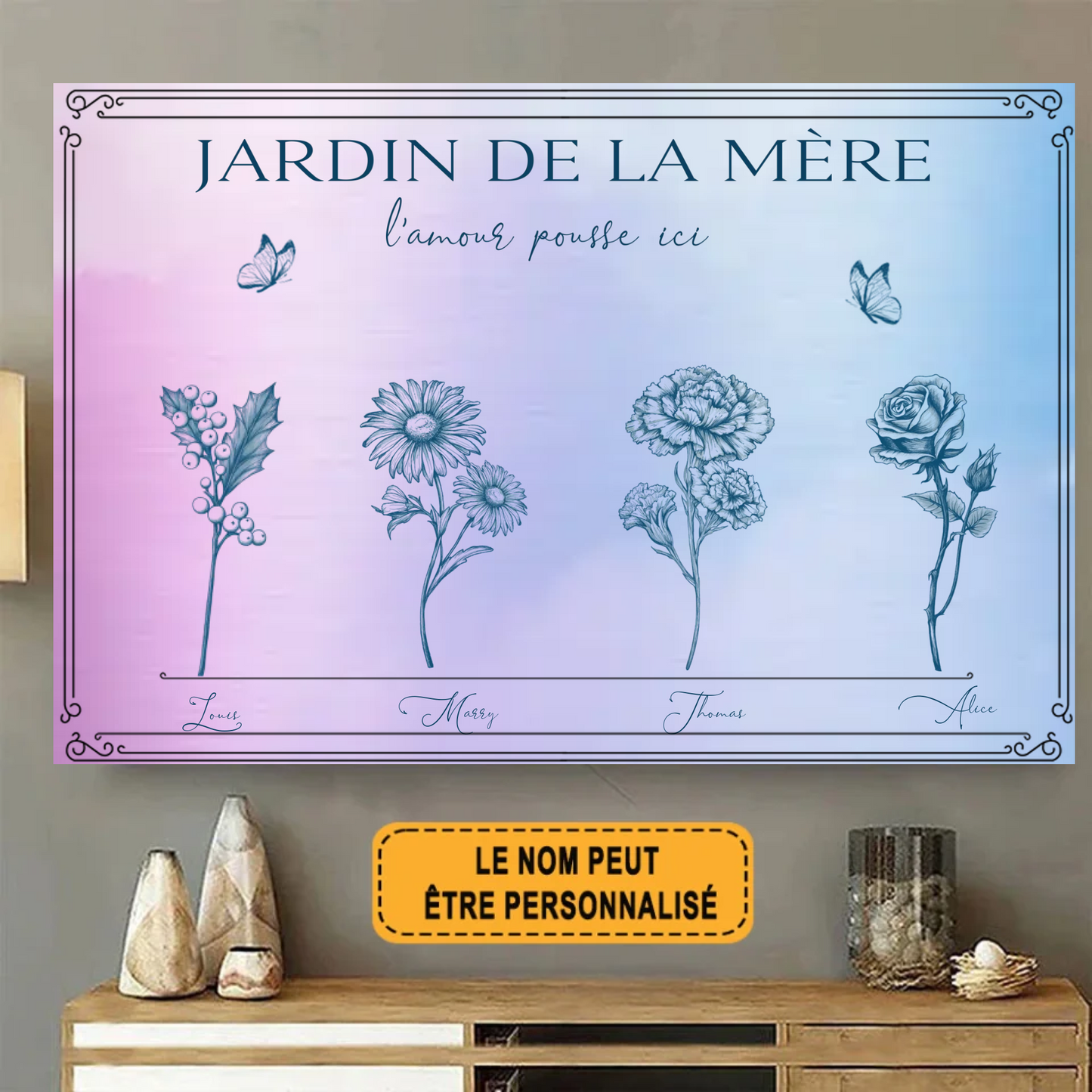 Jardin De La Mère 1964 Personnalisé Enseigne En Métal