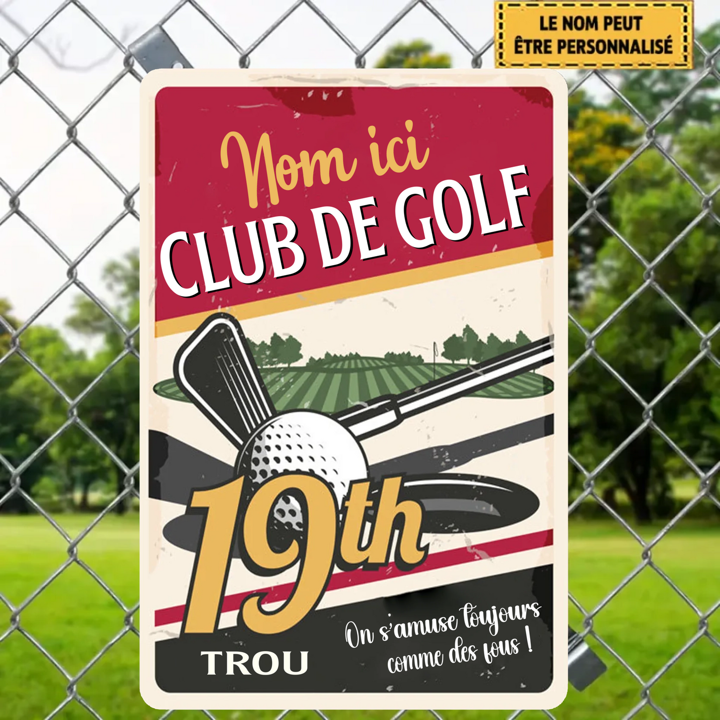Club De Golf 1995 Personnalisé Enseigne En Métal