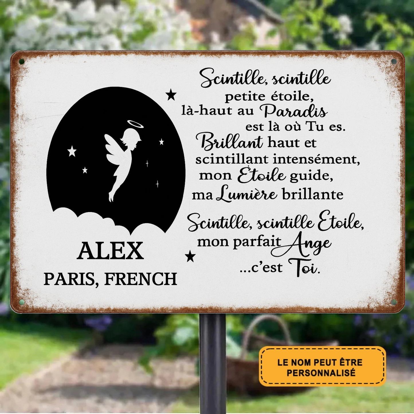 Scintille, Scintille Petite Etoile 2038 Personnalisé Enseigne En Métal