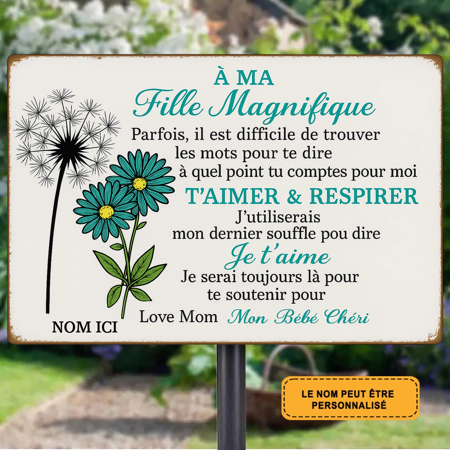 A Ma Fille 2052 Personnalisé Enseigne En Métal