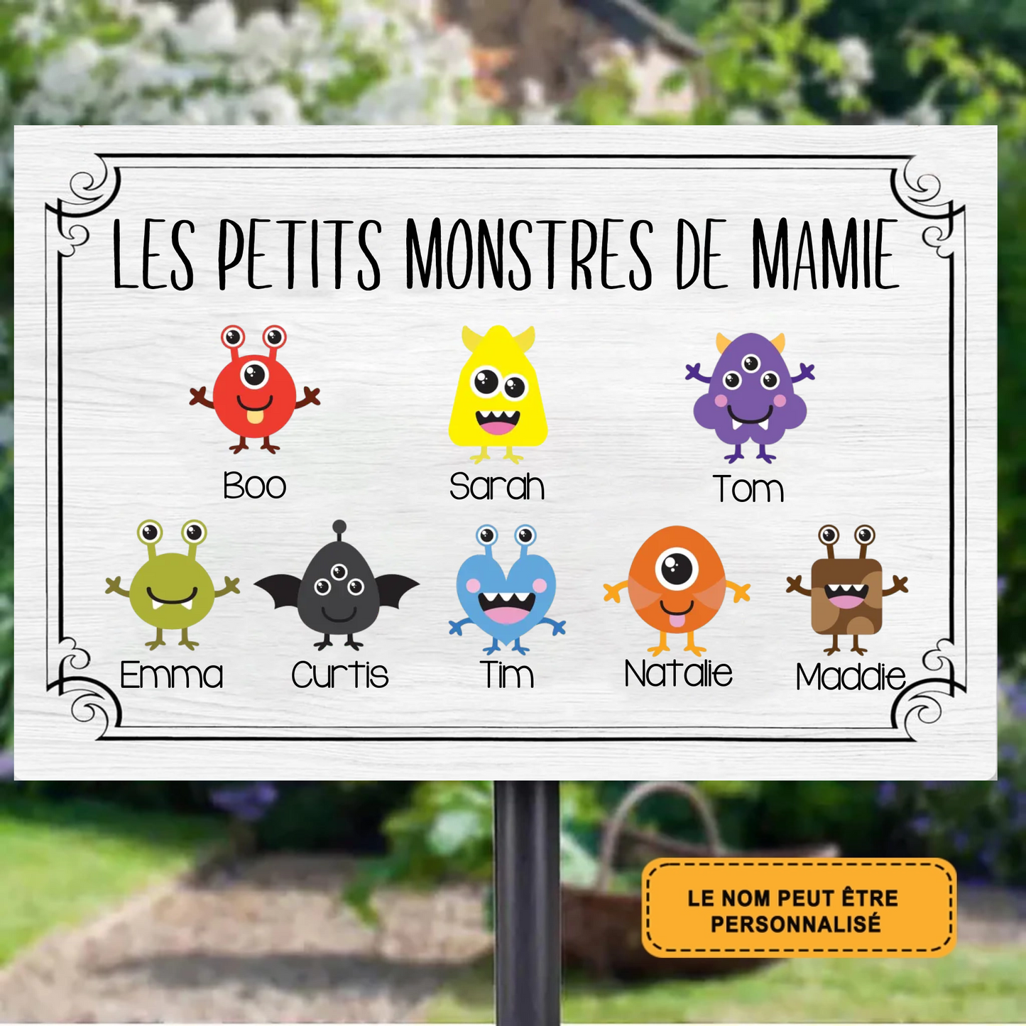 Les Petits Monstres de Mamie 2063 Personnalisé Enseigne En Métal