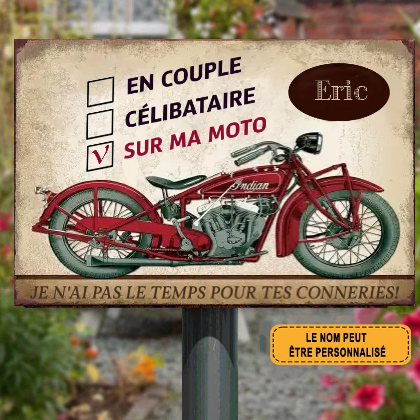 Sur Ma Moto 2116 Personnalisé Enseigne En Métal