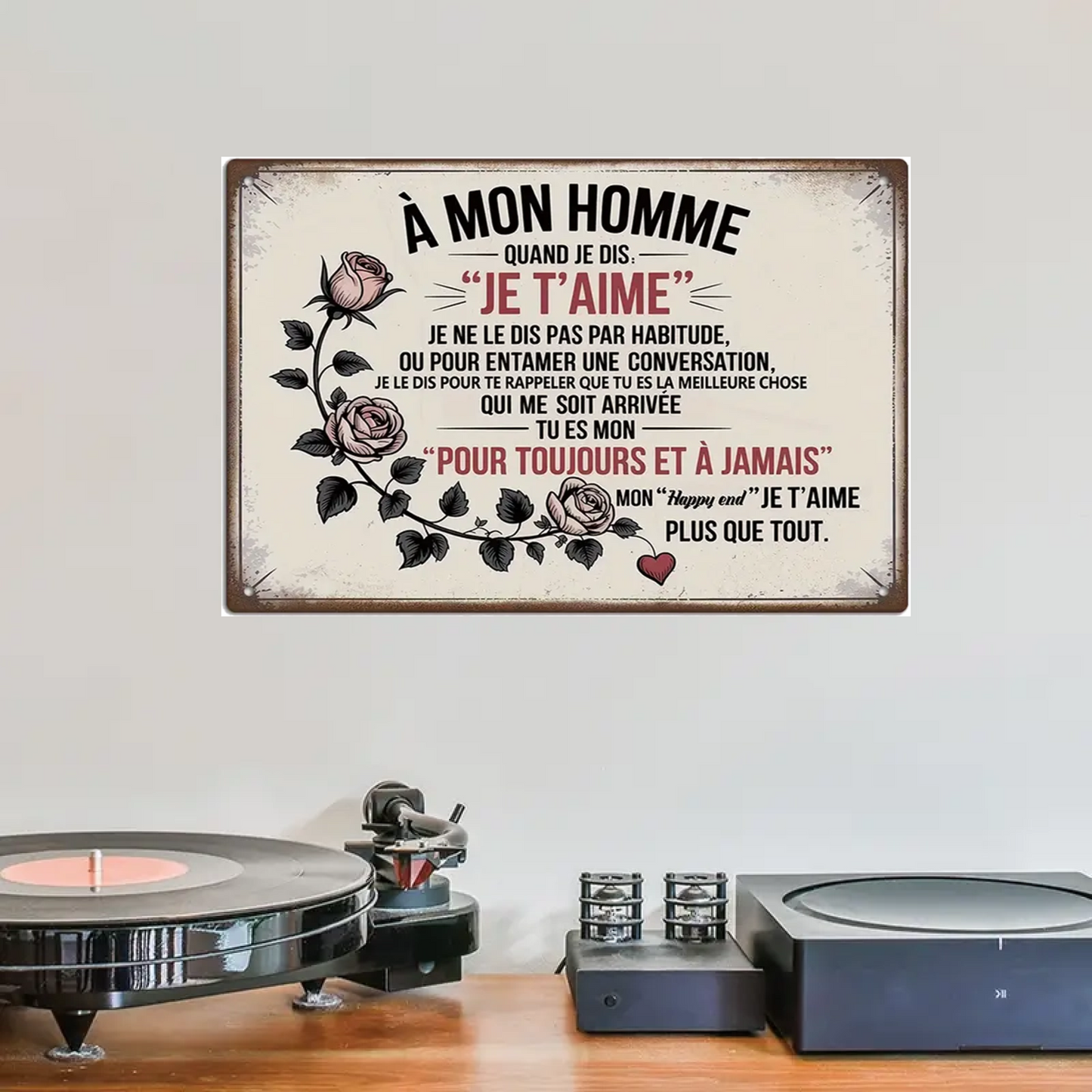 À Mon Homme, Je T’aime 2123 Personnalisé Enseigne En Métal