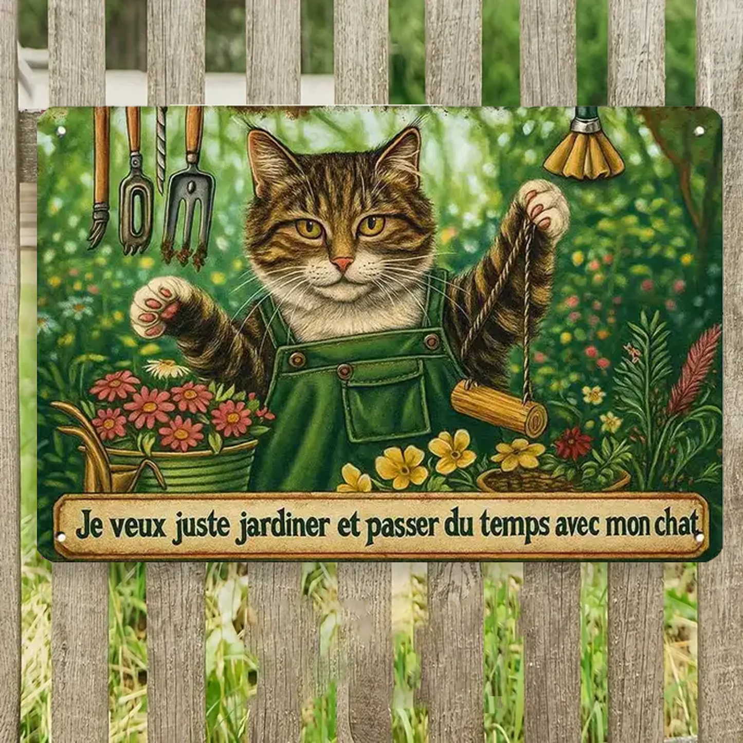 Je Veux Juste Jardiner 2175 Personnalisé Enseigne En Métal