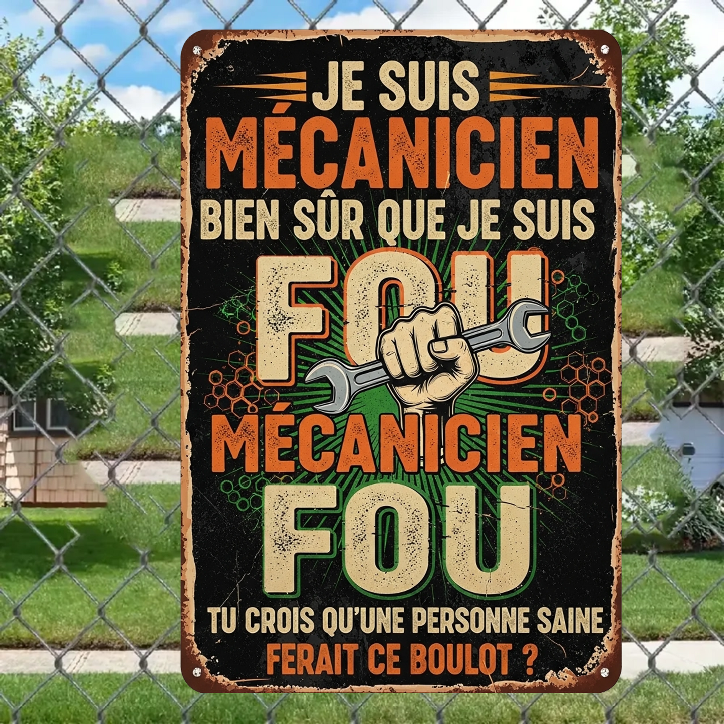 Je Suis Mécanicien 2183 Personnalisé Enseigne En Métal