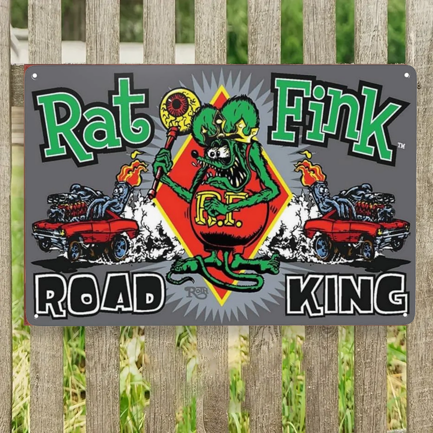 Rat Fink Road King 2202 Personnalisé Enseigne En Métal