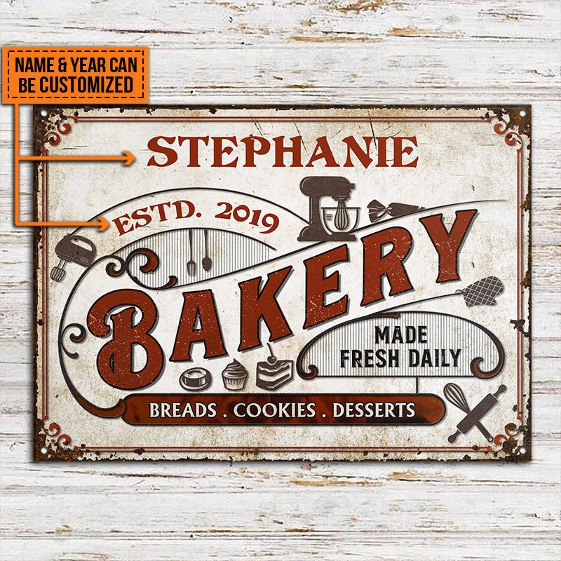 Personalized Baking Vintage Breads Cookies Customized Classic Metal Signs