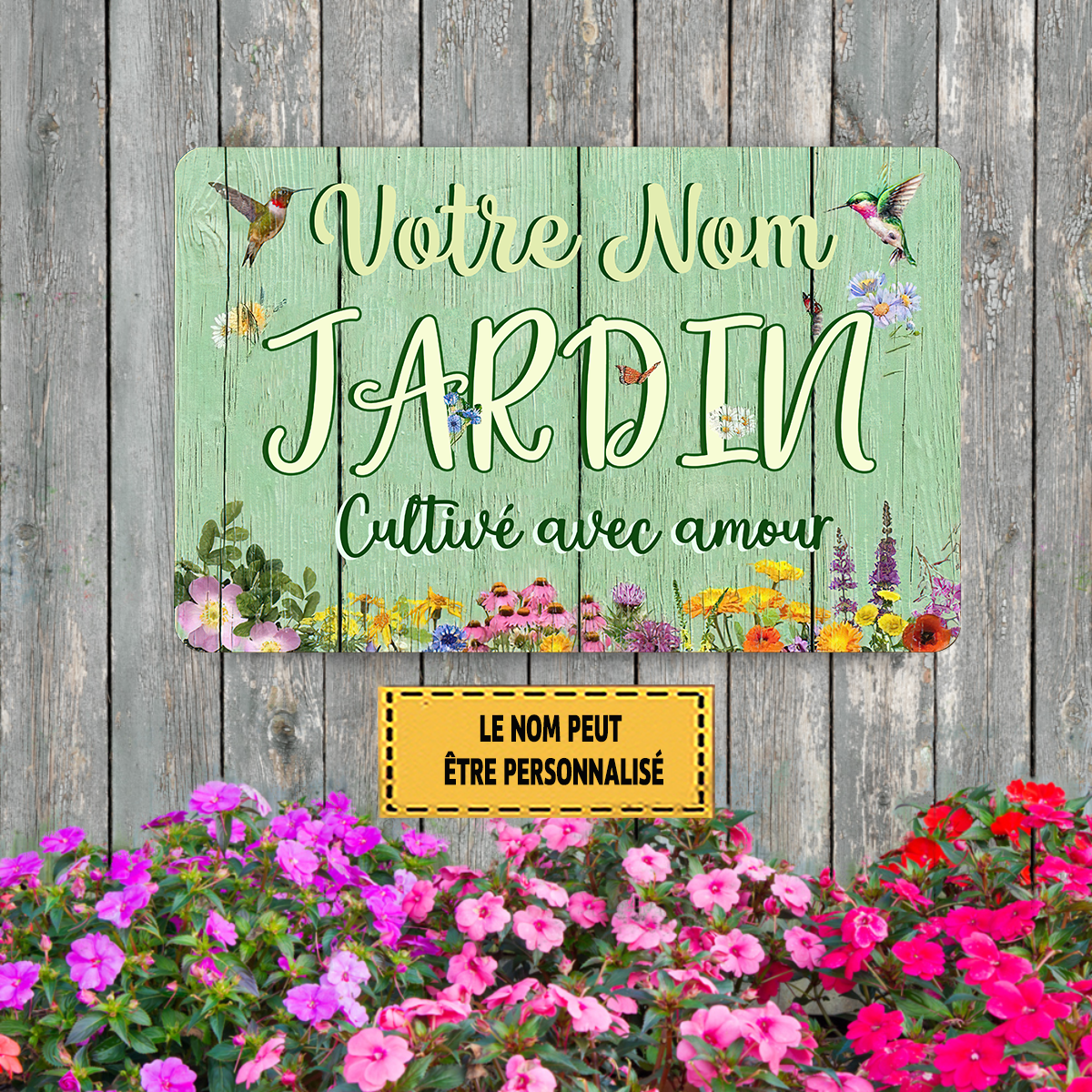Jardin Cultivé Avec Amour 3 Enseigne Métallique Classique
