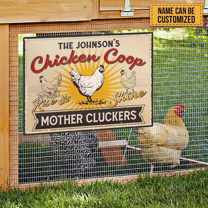 Personalized Farm Chicken Coop Rise And Shine Customized Metal Signs