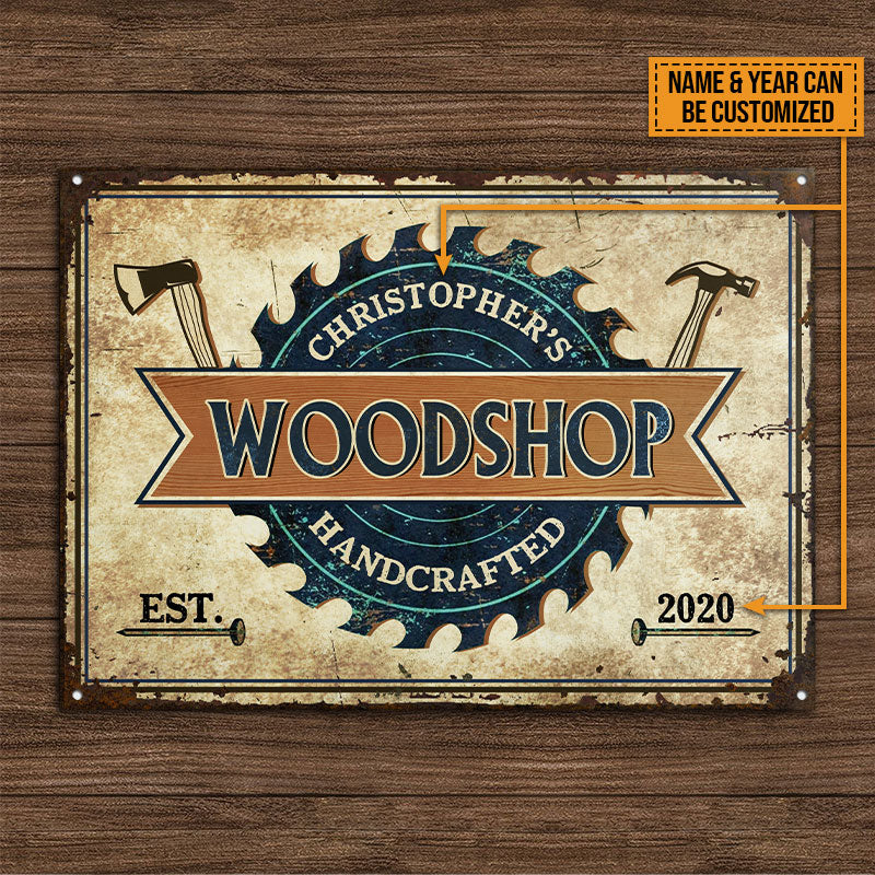 Carpenter Woodworking Hand Crafted Custom Classic Metal Signs