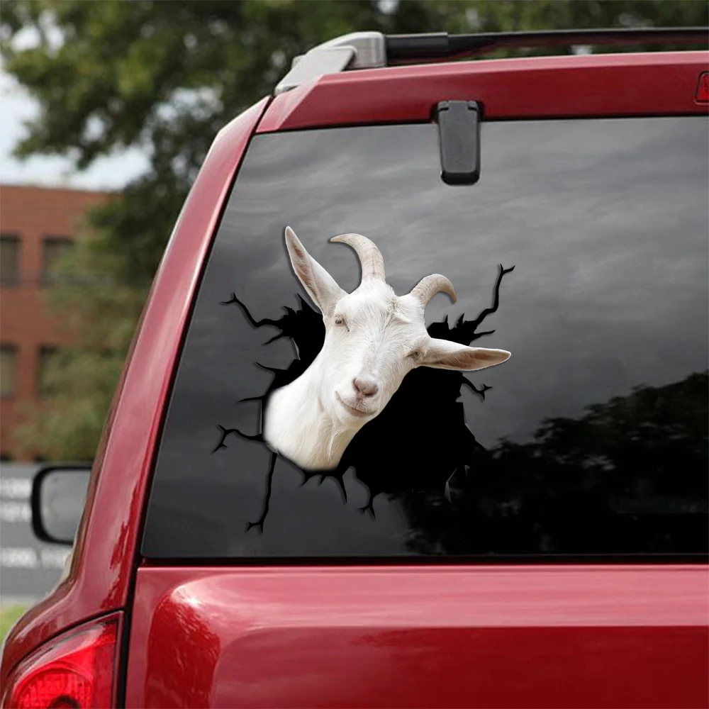 Cashmere Goat Crack Decal For Wall Happy 3d Sticker Christmas Gifts For Men