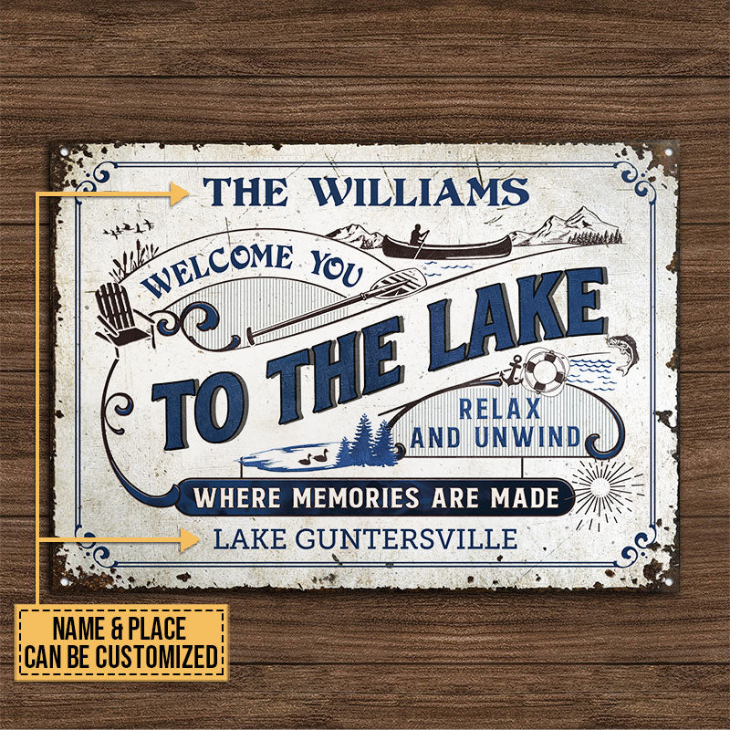 Lake House Where Memories Are Made Custom Classic Metal Signs