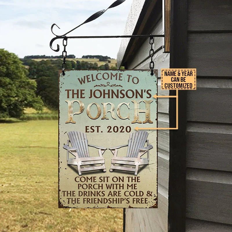 Personalized Porch Come Sit On The Porch Customized Classic Metal Sign ...