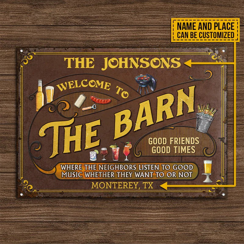 Personalized Barn Listen To The Good Music Custom Classic Metal Signs