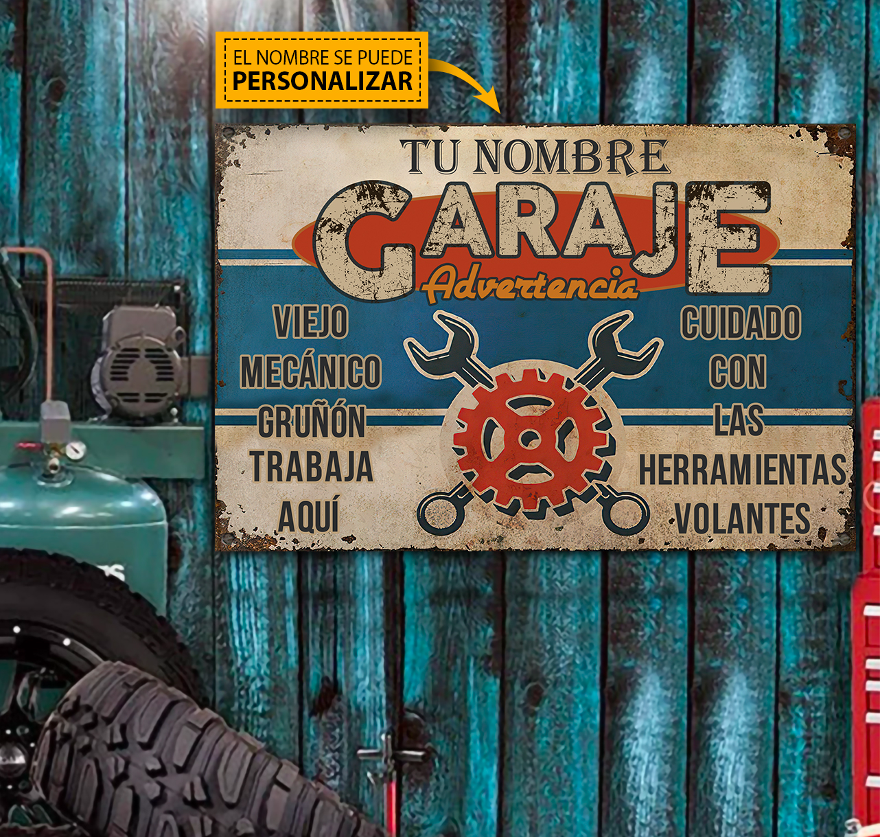 Taller Mecánico De Coches, Herramientas De Vuelo - Letrero De Metal Clásico