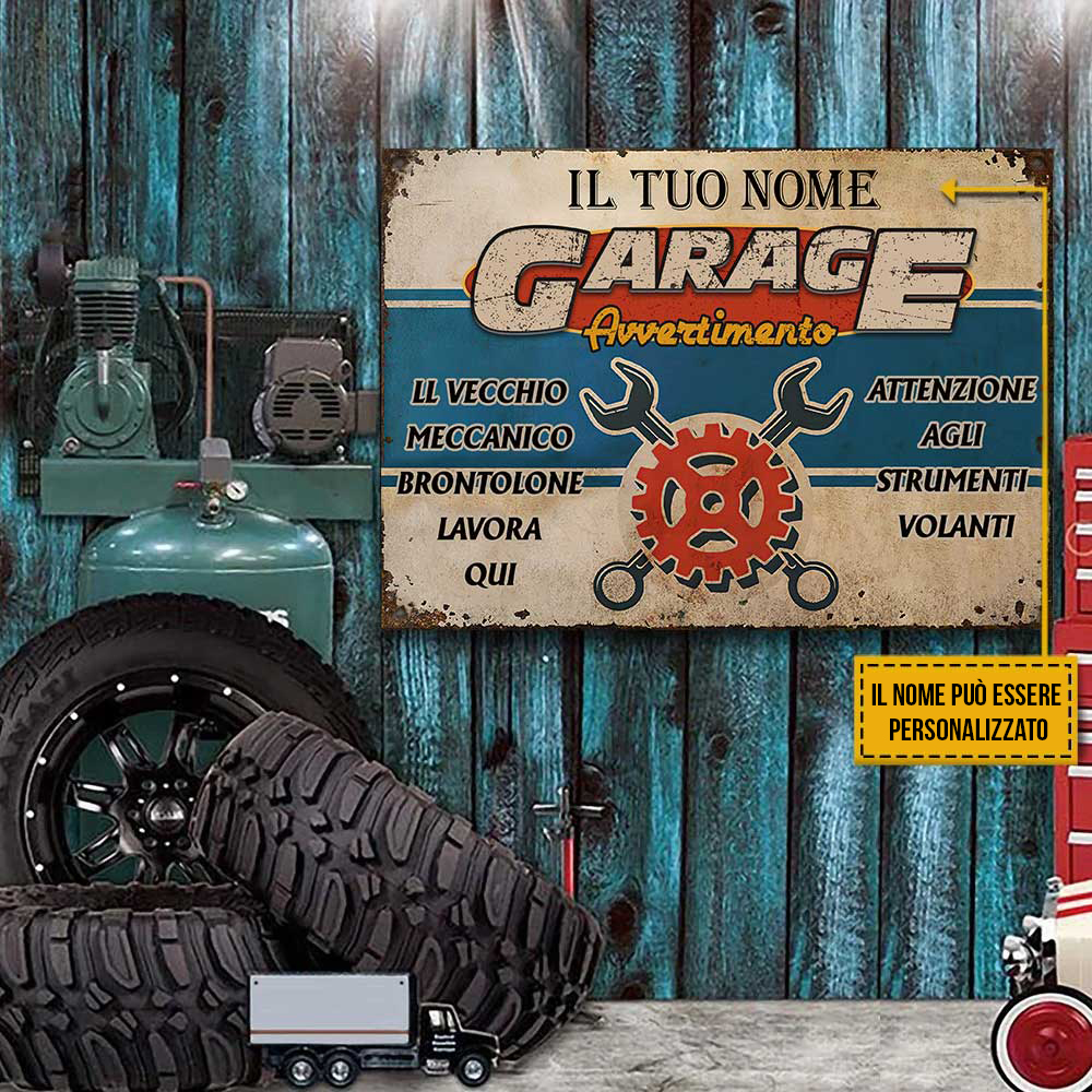 Vecchio meccanico scontroso - Classico segno di metallo