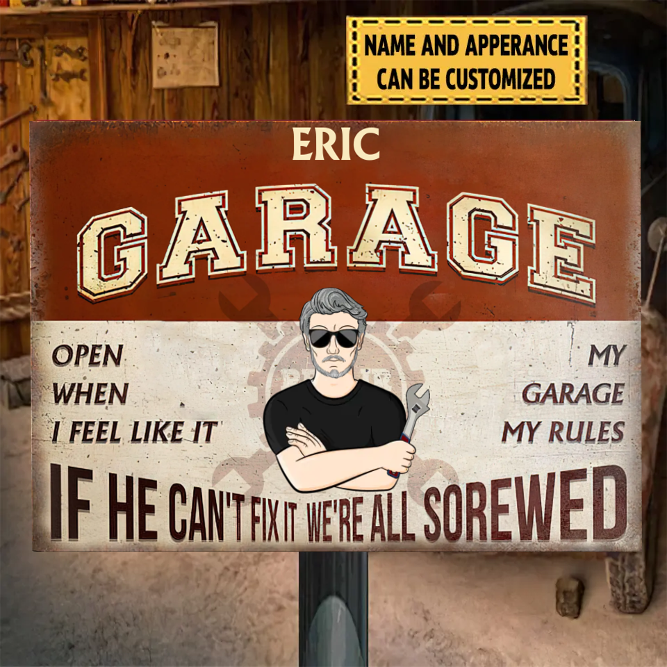 Open When I Feel Like It Garage Personalized Custom Classic Metal Signs