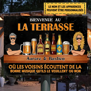 Famille et couple La Terrasse 2 - Enseigne métallique personnalisée