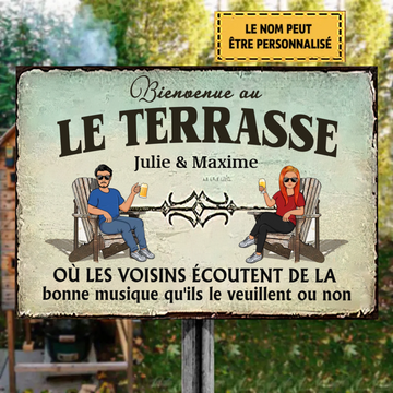 Famille et couple La Terrasse 4 - Enseigne en métal personnalisée