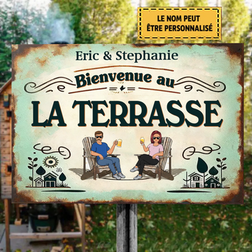 Famille et Couple La Terrasse 5 - Enseigne en métal personnalisée