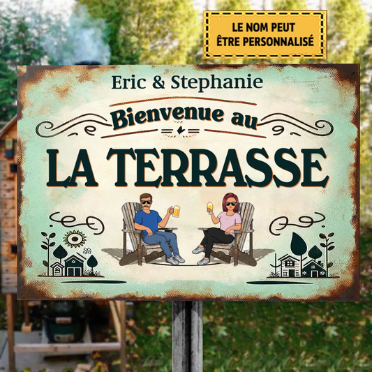 Famille Et Couple La Terrasse 5- Enseigne En Métal Personnalisée