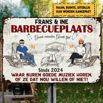 Barbecueplaats Aangepast Metalen Bord