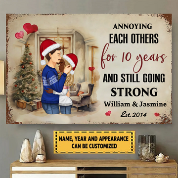 S'embêter mutuellement depuis des années et toujours aussi solides, Noël, Panneau métallique Cadeau de couple