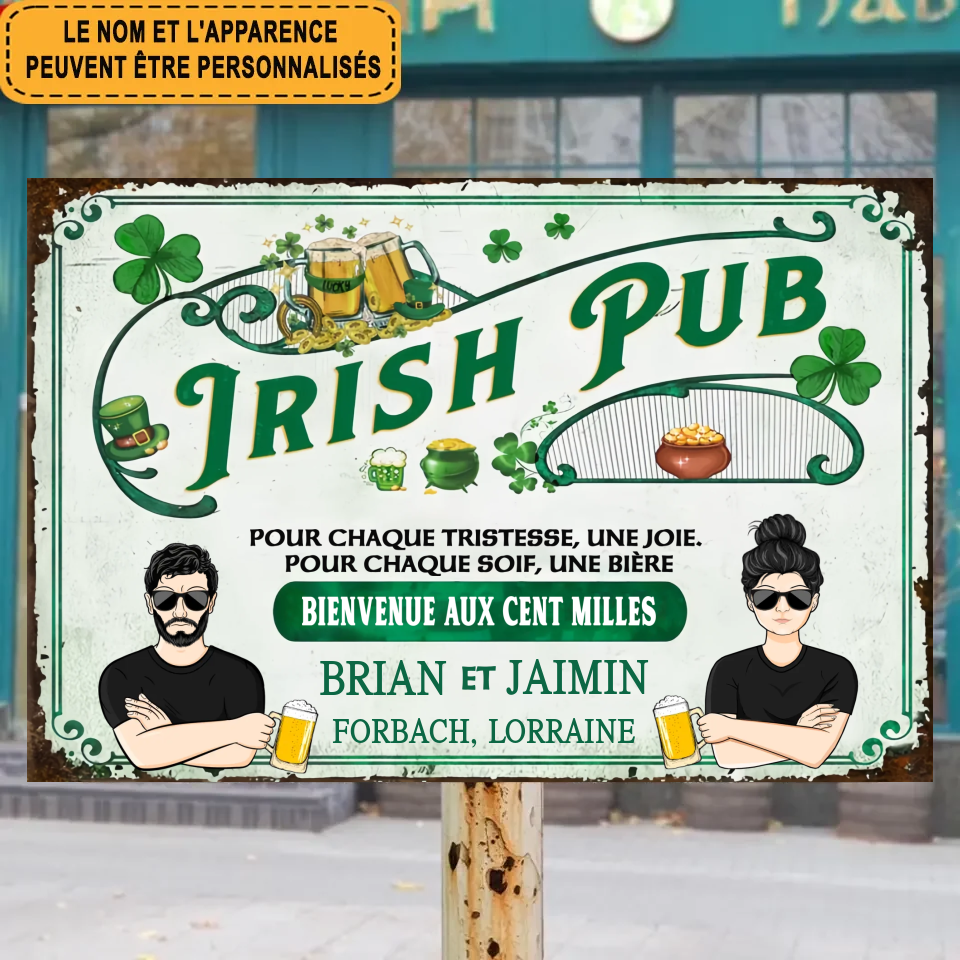 Irish Pub For Every Sorrow - Enseigne En Métal Personnalisée