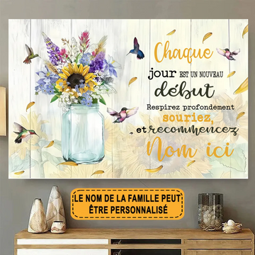 Chaque Jour Est Un Nouveau Départ Respirez Profondément Souriez Et Recommencez Enseigne En Métal Personnalisée
