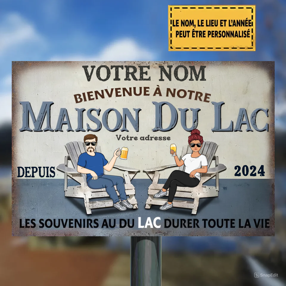 Welcome To Our Lake House Classic Tin Sign