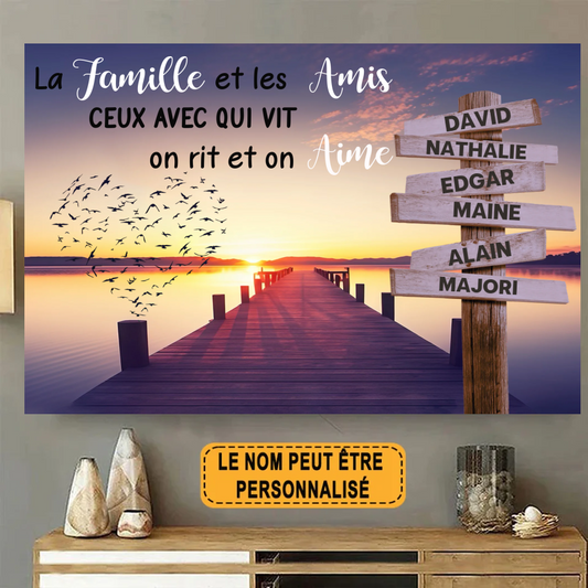 La Famille Et Les Amis Ceux Avec Qui Vit On Rit Et On Aime Enseigne En Métal Personnalisé