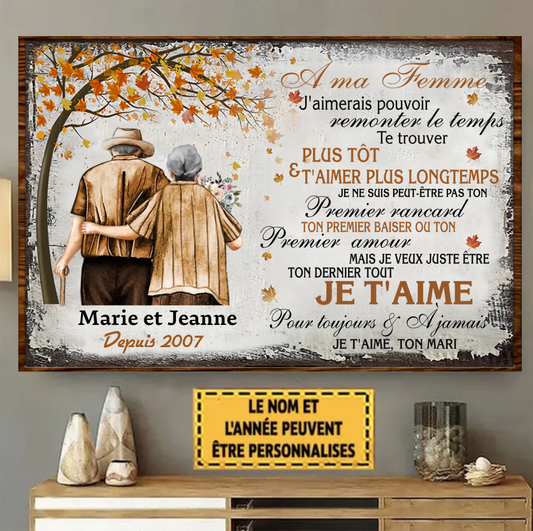 Couple De Vieux De La Famille Pride Quand Nous Obtenons Des Feuilles D'automne 2 Enseigne En Métal