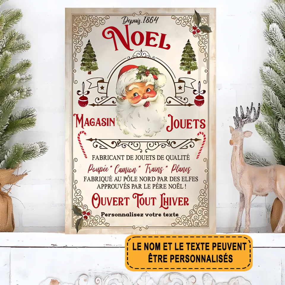 Noel Magasin Jouets Enseigne Métallique Classique