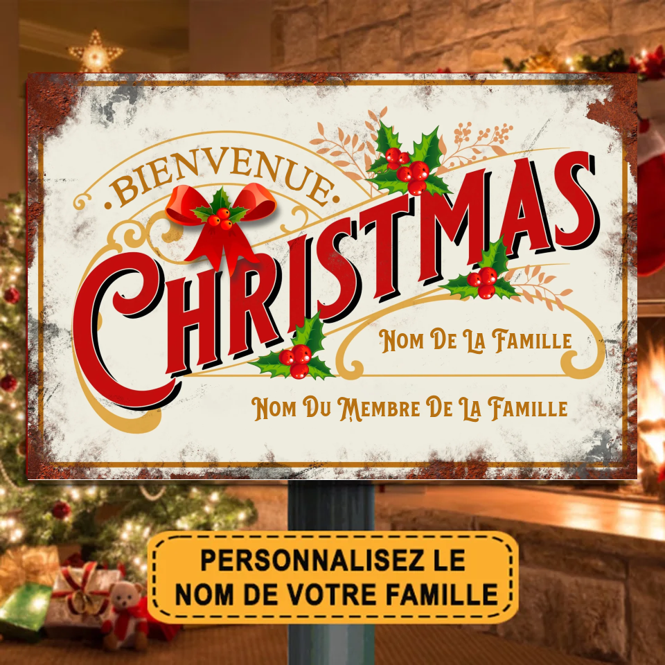 Panneau De Noël Personnalisé Porte Murale En Métal