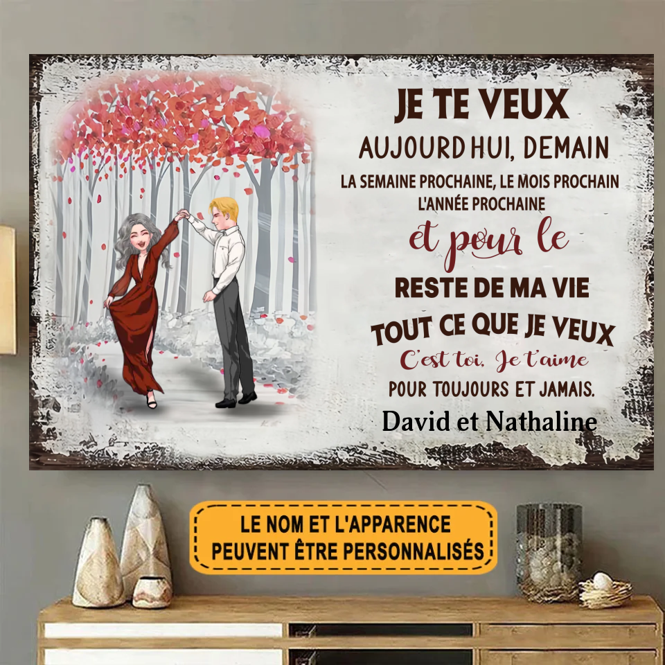 Je Te Veux 1843  Enseigne En Métal