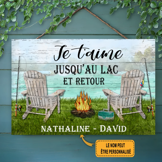 Jusqu'au Lac  Et Retour Personnalisé Enseigne En Métal