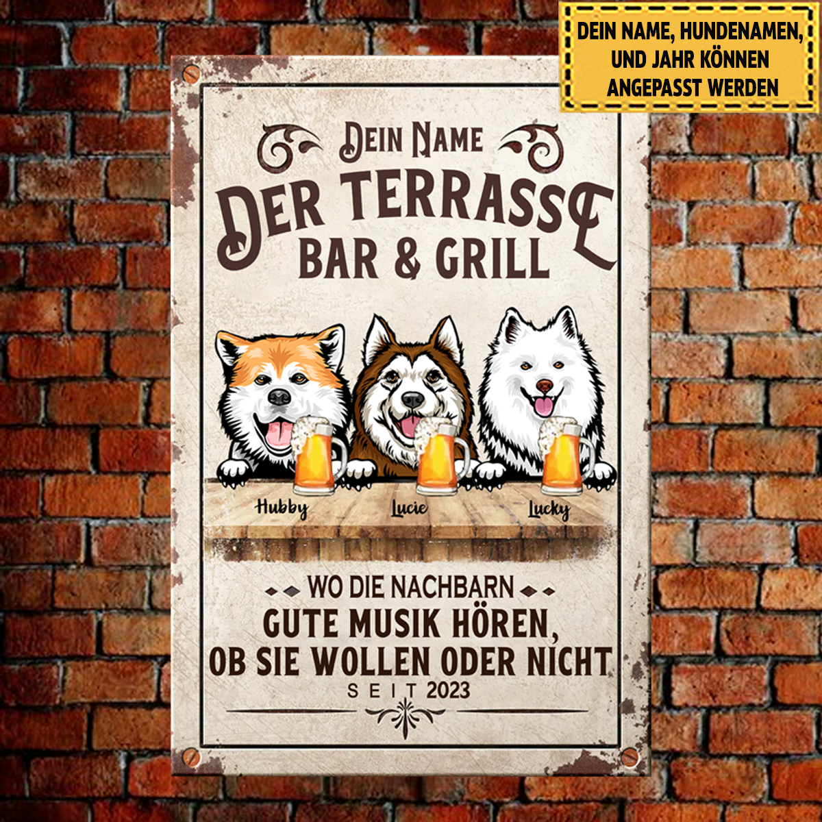 Der Terrasse Bar &amp; Grill Klassisches Metallschild