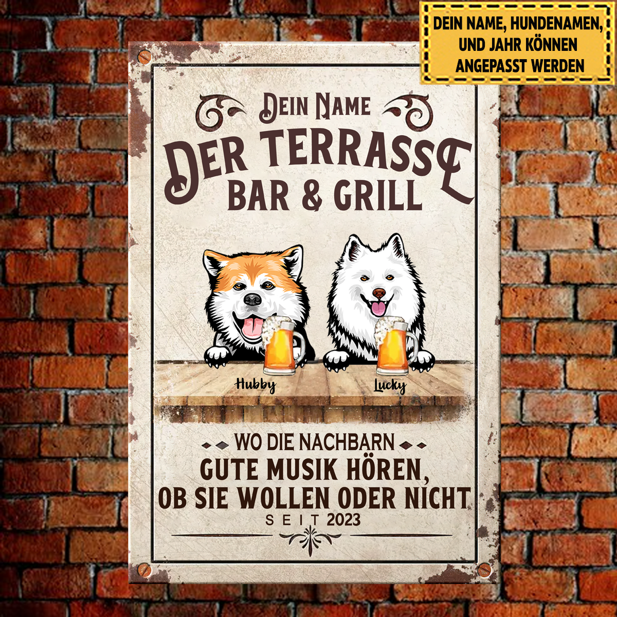 Der Terrasse Bar &amp; Grill Klassisches Metallschild