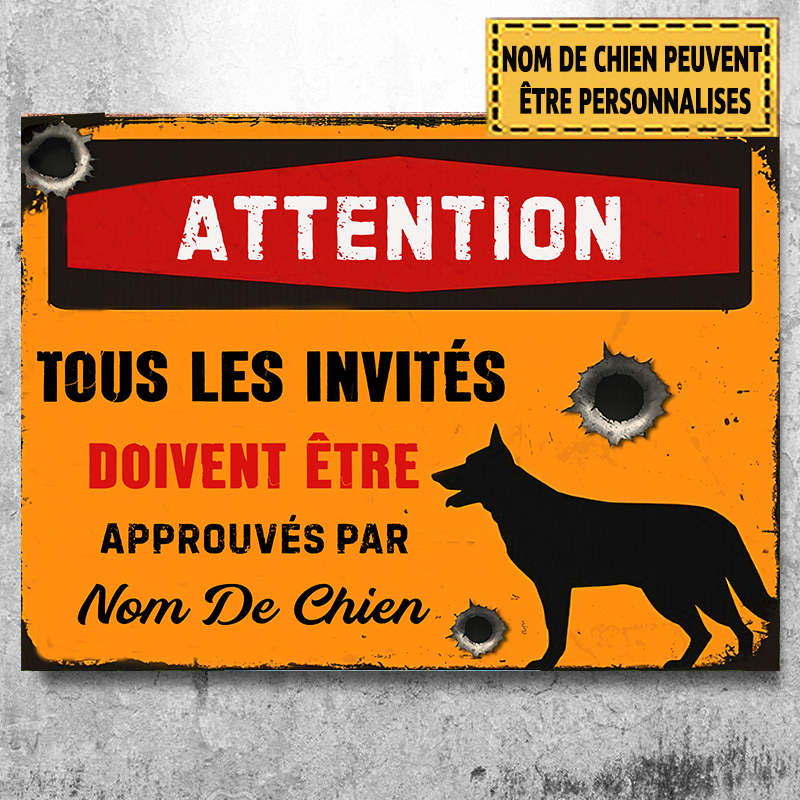 Attention : Tous les invités doivent être munis d'une enseigne métallique classique.