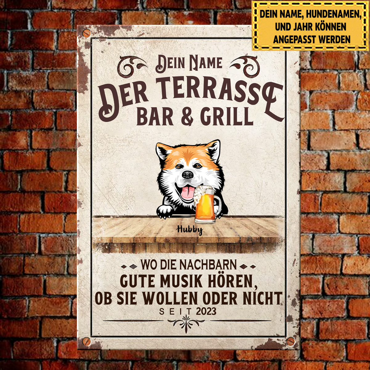 Der Terrasse Bar &amp; Grill Klassisches Metallschild