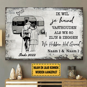 Ik Wil Je Hand Vasthouden Als We 80  - Klassiek metalen bord