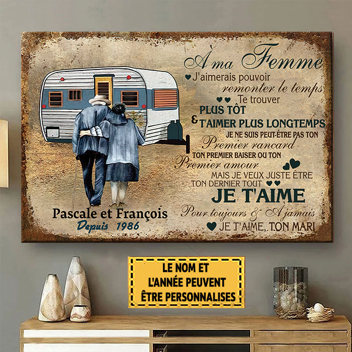 À Ma Femme J'aimerais Pouvoir Remonter Le Temps 3 Enseigne Métallique Classique